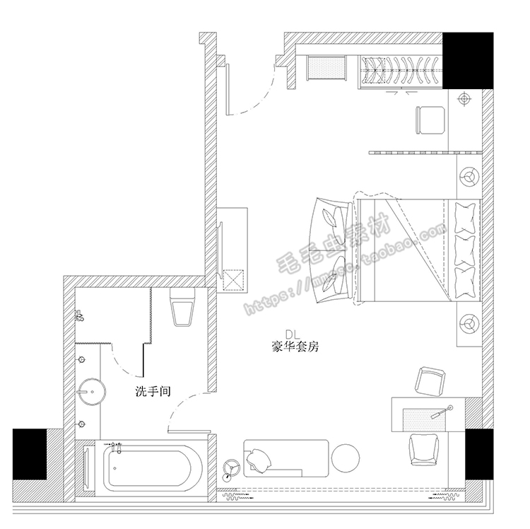 T2049酒店室内装修设计方案CAD施工图源件效果图平面立面图...-12