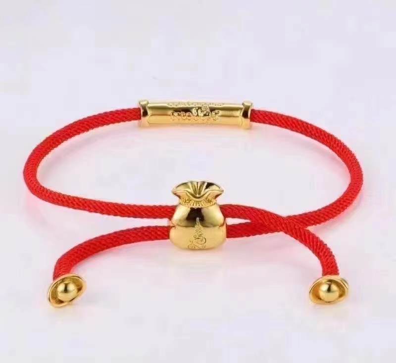 Thai buddheu Thai Buddhist pail barrel gold hand rope