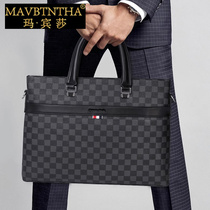 Mapensa new big-name mens handbag genuine leather business shoulder crossbody mens briefcase computer bag file men
