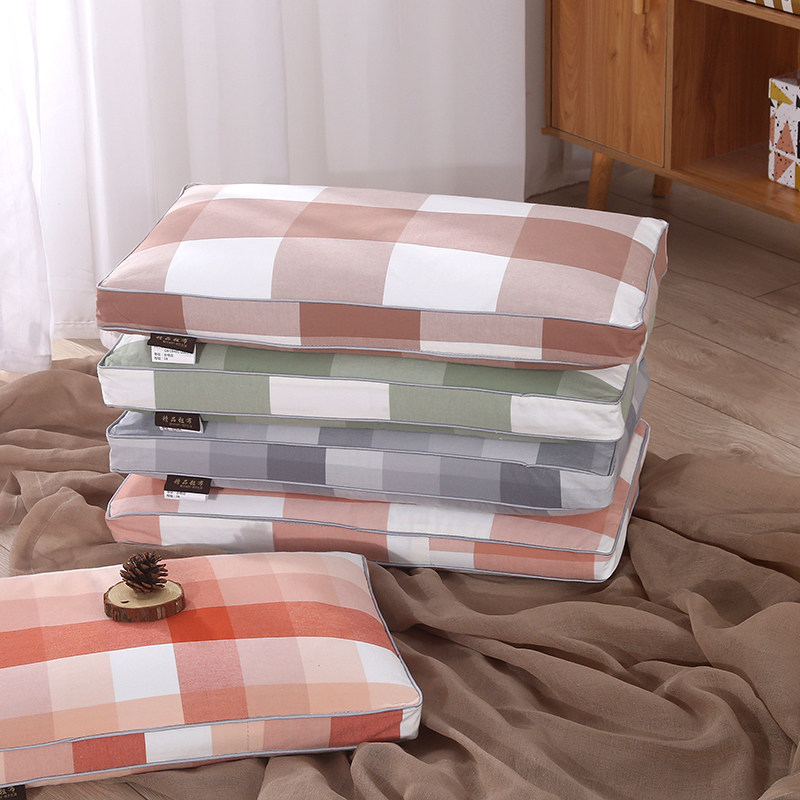 Pure cotton old coarse cloth double buckwheat shell pillow single buckwheat pillow adult hard pillow sleep aid neck pillow removable and washable