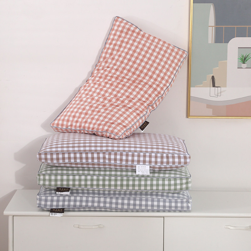 Pure cotton old coarse cloth buckwheat pillow buckwheat shell neck pillow single sleep aid pillow adult hard pillow double layer easy to wash