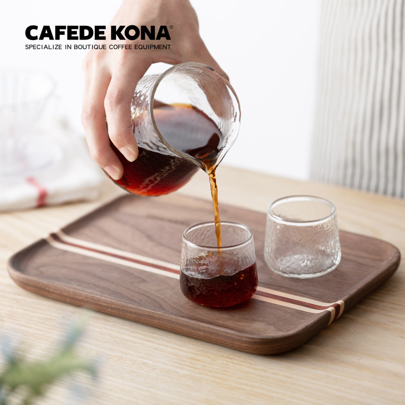 CAFEDE KONA Black Walnut Pallet Hand Coffee Complement Rectangular Solid Wooden Pallet Tea Disk