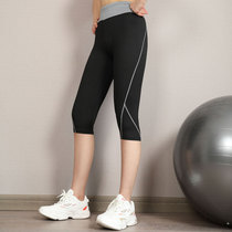 Sports Plus Size Quick Dry Middle Pants Women Yoga Fitness Running Capri pants Slim Stretch Tight Pants Fat mm200 Jin