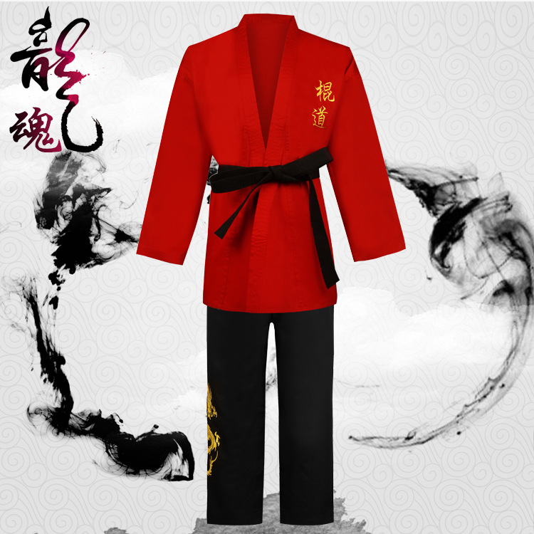 Double section sticks with red down black striped sticks in the road uniform performance clothes factory set for men and women with the same opening and delivery belts