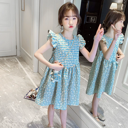 Летнее платье, юбка, летняя одежда, тонкий летний наряд маленькой принцессы, коллекция 2023, в западном стиле, подходит для подростков