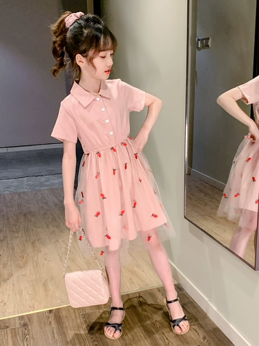 Летнее платье, юбка, летняя одежда, детский наряд маленькой принцессы, детская одежда, коллекция 2023, подходит для подростков, популярно в интернете