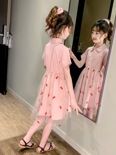 Летнее платье, юбка, летняя одежда, детский наряд маленькой принцессы, детская одежда, коллекция 2023, подходит для подростков, популярно в интернете