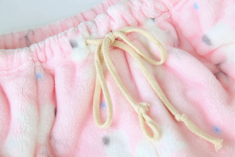 Nữ flannel san hô lông cừu nhà quần nam và nữ ngủ quần mùa thu và mùa đông dày quần ấm sống hoạt hình đồ ngủ quần đũi nam