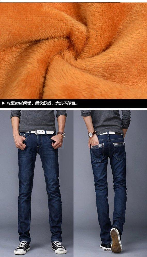 Mùa thu và mùa đông nam đất cộng với quần jean dày nhung thẳng nam trung niên lỏng quần nam quần tăng trưởng nam mùa đông quần áo nam hàng hiệu