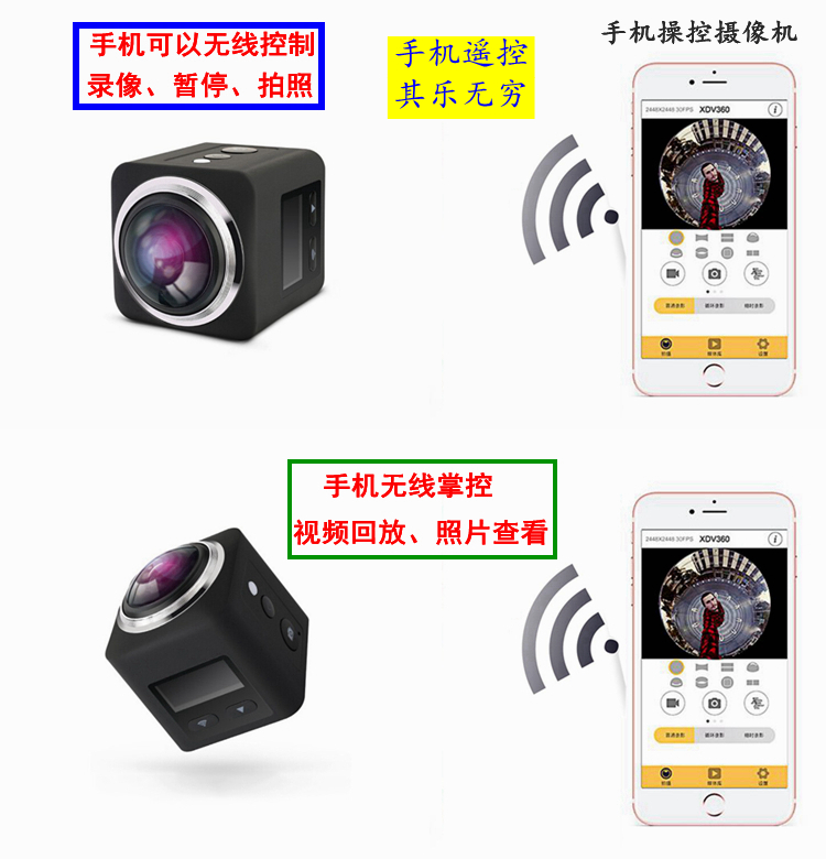 Camera toàn cảnh HD 360 độ dv không thấm nước ngoài trời thể thao kỹ thuật số VR