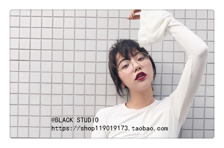 Hồng Kông-phong cách retro ulzzang đồng bằng mặt kính nữ vòng khung shape vòng mặt gương phẳng có thể được trang bị cận thị kính minecraft