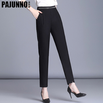 Black Straight Drum Pants Woman 90% 90% 2022 Spring Fall High Waist Large Size Slim 100 Lap Pants Small Foot Casual Little Western Pants