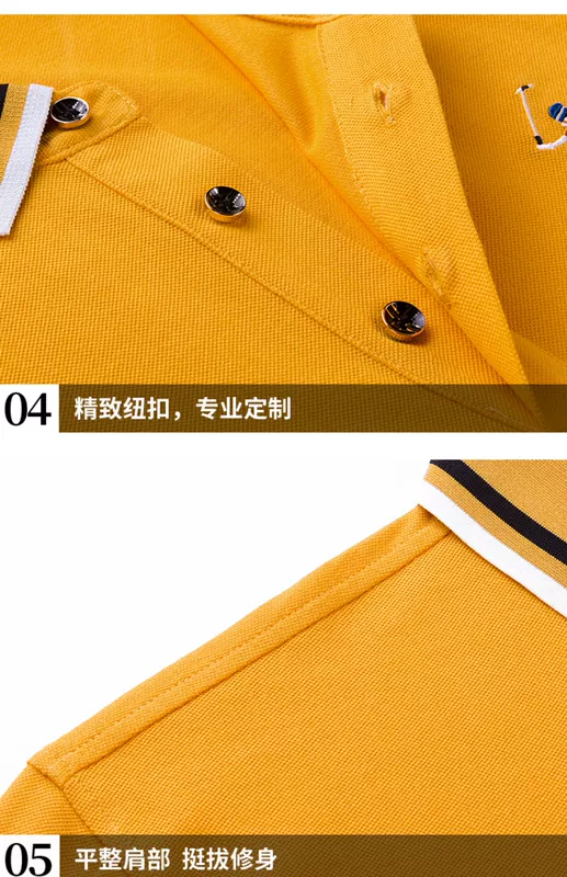 Áo thun polo dài tay dành cho doanh nhân trung niên giản dị cổ áo thun cotton nguyên chất Mùa xuân và mùa thu Golf Polo Paul Áo thun - Polo