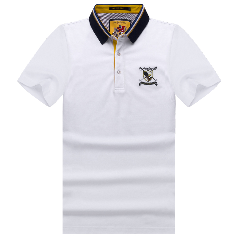 Nhãn hiệu nam cỡ lớn kinh doanh giải trí ngắn tay T-shirt mùa hè mỏng nửa tay áo D-shirt lật cổ polo cotton t-shirt