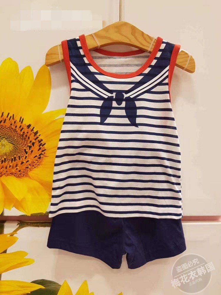 [Số lượng nhỏ của kho] 2018 Hàn Quốc chính hãng trẻ em của bộ đồ lót cotton vest quần short mùa hè phần mỏng