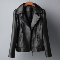 2024 spring Hainen genuine leather leather dress woman jacket sashimi short suit collar locomotive womens slim fit jacket jacket