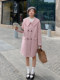 Pink Woolen Coat for Women, Autumn and Winter 2024 New Style, Korean Style, High-End, Elegant, Age-Reducing, Mid-Length Woolen Coat