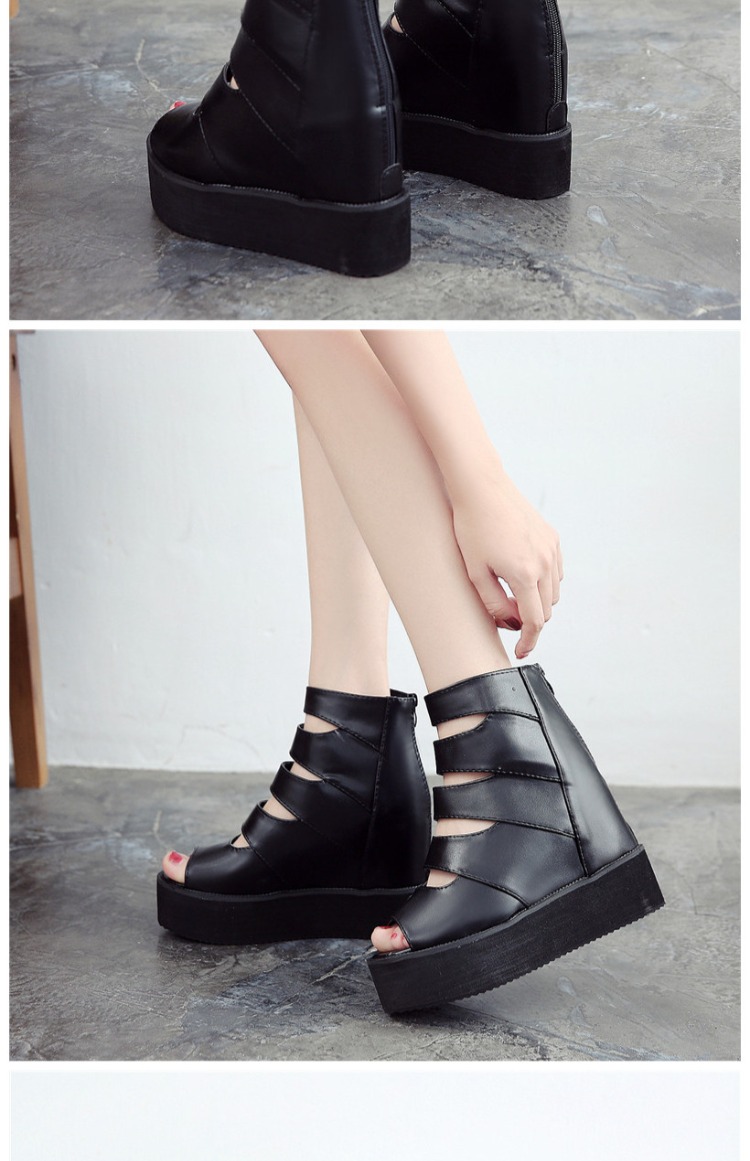 Mùa hè 2018 phiên bản Hàn Quốc của đôi sandal La Mã mới của phụ nữ dày đáy biển tăng bánh xốp miệng cá cao gót giày hoang dã dép converse