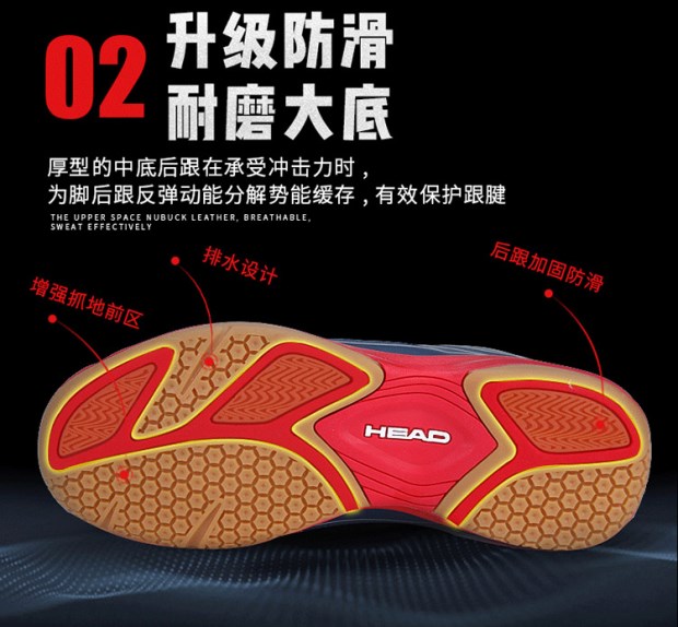 Giày cầu lông HEAD Hyde mẫu nam đích thực Giày nữ đặc biệt Giày cầu lông Giày nam Giày nữ Giày lông - Giày cầu lông giày cầu lông adidas