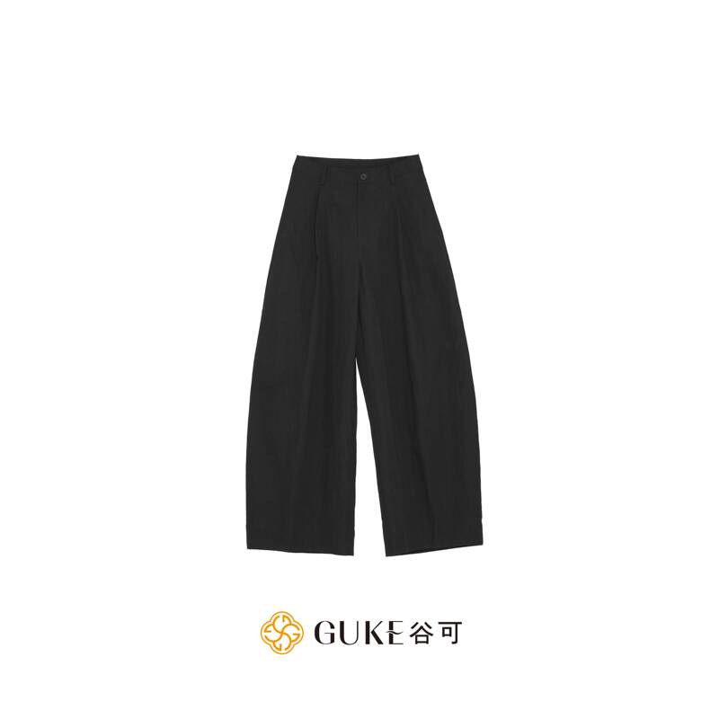 Gke/Guke K1361 Paper-Like Texture Casual Balloon Pants High-Waisted Women's Scimitar-Style Commuting Relaxed Long Pants Gke/Guke K1361 Paper-Like Texture Casual Balloon Pants High-Waisted Women's Scimitar-Style Commuting Relaxed Long Pants