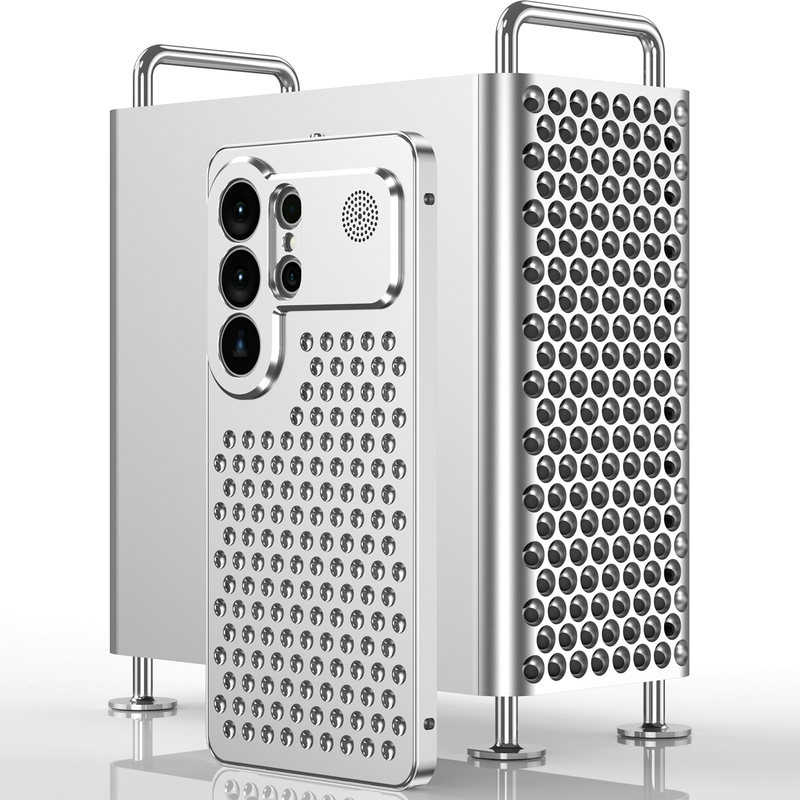 Suitable for Samsung S26 Ultra Phone Case, Aromatherapy Cooling Metal Case, Creative Galaxy S26 Ultra Hollow Breathable Phone Cover, High-End Aluminum Alloy Back Panel Protective Case, Personalized Thickened Hard Case