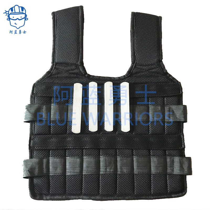 ABlue's new recommended negative weight training with padded shoulder sandvest lead block waistcoat black firefighting element