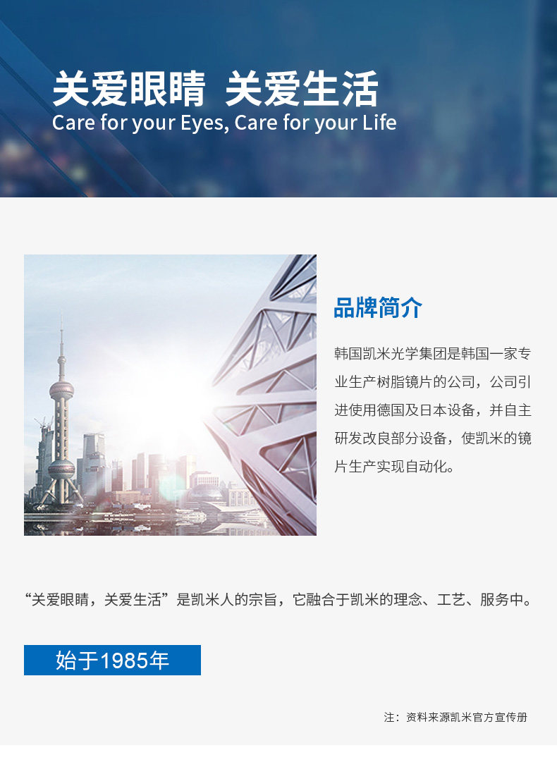 海伦凯勒眼镜框+凯米1.67无色防蓝光镜片套餐 图1