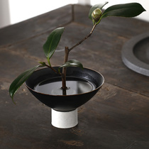Taoist Japanese flower road flower arrangement Japanese sword mountain flower arrangement Ceramic art flower pot flower pot Tea mat ornament