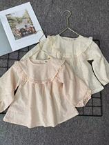 D-4 day single womens blouses laser engraving hollowed-out dolls collar-ins wind delicately stylish and elegant long sleeves 1523