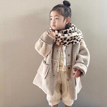 CIA* O family foreign trade baby jacket male and female baby medium length suede suede double face blouse