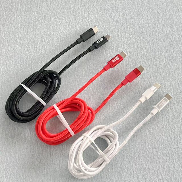 Jutuo Original 1.8m W/100W Dual Type-C 3A/5A Charging Ctoc Braided Data Cable Pd Fast Charging Suitable for Xiaomi Samsung Apple 15 16 Mobile Phones Tablets Laptops