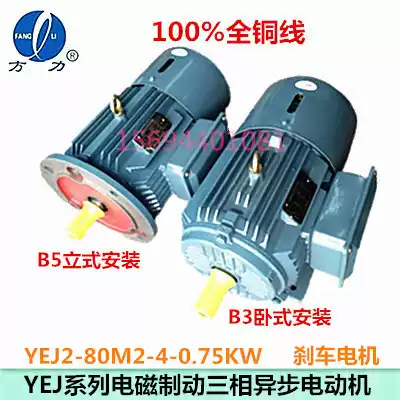 YEJ2-80M2-4-0 75KW square brake motor Electromagnetic brake three-phase asynchronous motor national standard all copper