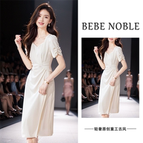 BEBE NOBLE light luxury temperament high-end dress womens summer elegant waist fashion commuting professional skirt