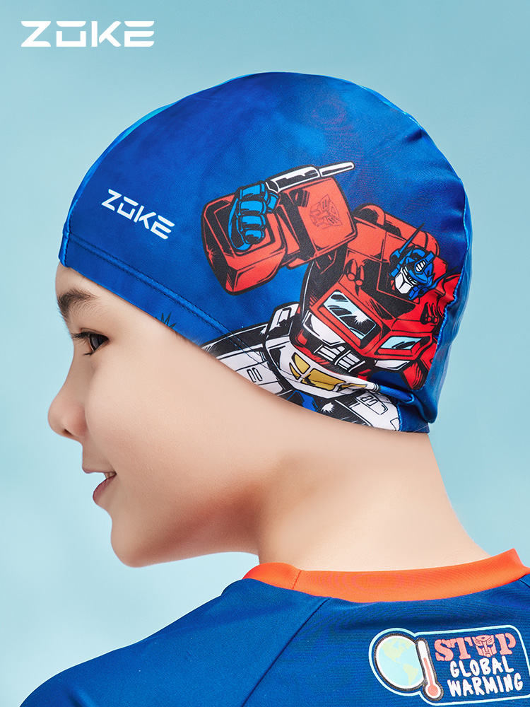 Chau uk Children's swimming cap knit Bremen head boy swimming cap Ear Cute Zoke Boy Deformation Diamond Cap
