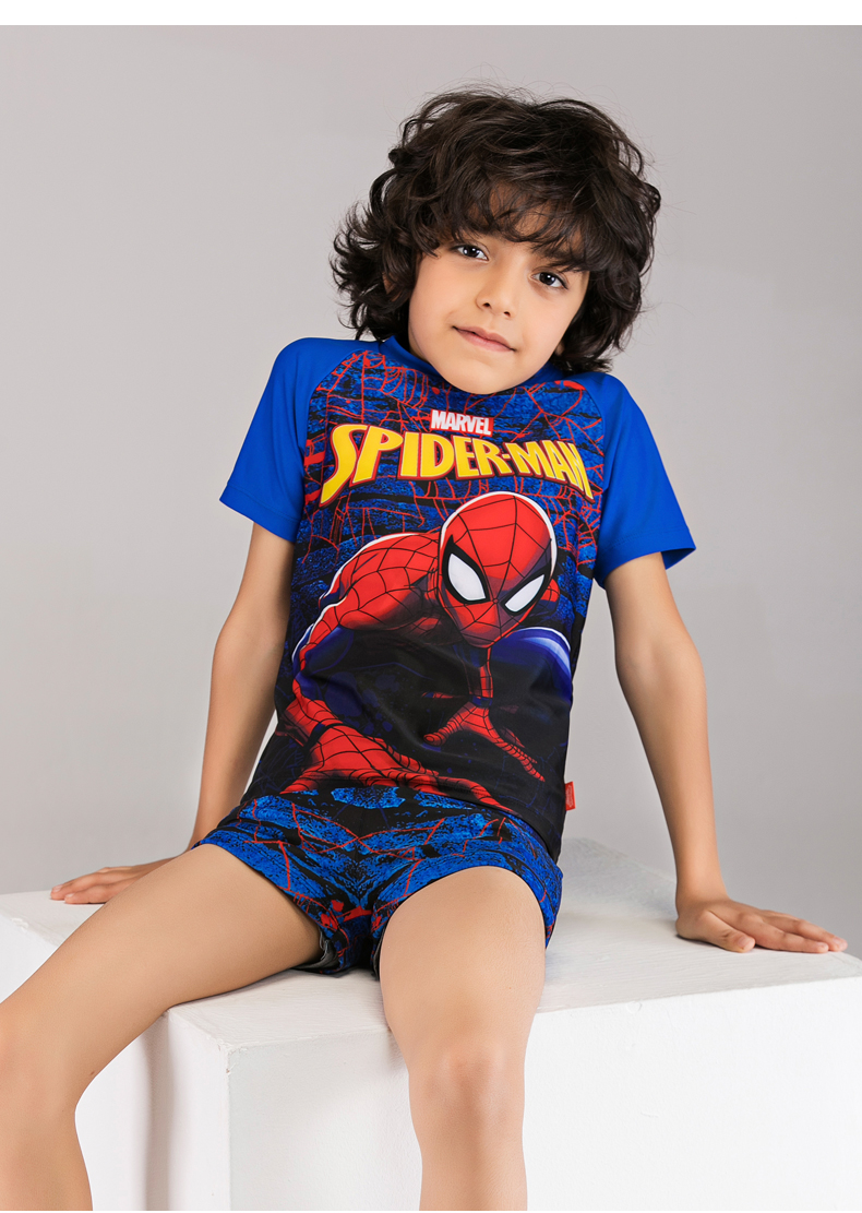Cậu bé áo tắm trẻ em Zoke zhouke chia áo tắm hai mảnh Marvel Spider-Man trong bộ đồ bơi bé trai đi biển - Bộ đồ bơi của Kid đồ bikini cho trẻ em