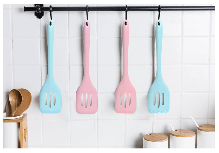 Lắc cùng em bé thức ăn bổ sung nồi inox 304 thìa silicone nhiệt độ cao hộ gia đình nhiệt độ cao xào xẻng tủ đựng gia vị