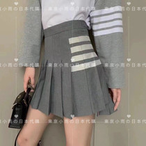  Thom Browne short skirt 21 TB four-bar classic front short back long sweet high waist thin pleated skirt