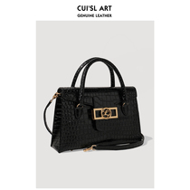  Cuis leather art original designer private custom all-steel hardware mini crocodile pattern cowhide handbag womens bag