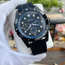 Bulova baoluwa watches fashion black plate silicone tape timing mens quartz watch 98A211