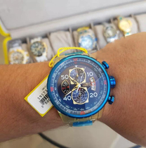 Counter Invicta Pilot Blue 18kt Gold Three-eyed Steel Band Mens Watch 19173