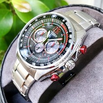 West Tie City Watch Mens Citizen Waterproof Leisure Photokinetic Energy Silver Steel Belt Watch CA4190-54E