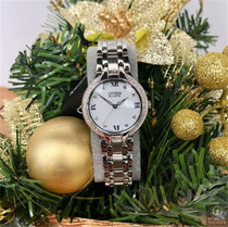  Direct Mail Citizen Citizen Watch Diamond-encrusted Simple Threaded Dial Steel Belt Eco-kinetic Womens Watch