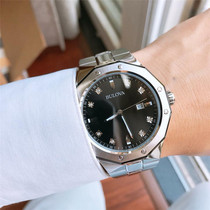 Bulova Mens Watch Bulova Ocean Star Calendar Waterproof Silver Steel Strap Quartz Mens Watch