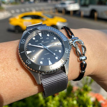 Hamilton Khaki Navy Scuba gray quartz waterproof textile belt mens watch H82211981