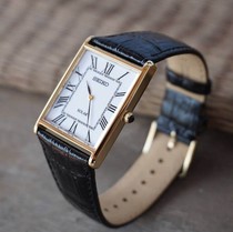 Overseas seiko seiko square watch belt Stainless steel waterproof eco-kinetic couple watch SUP880