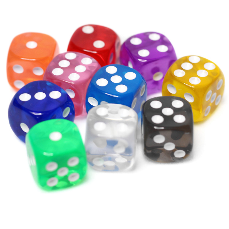 Transparent Points Color Small Dice Bar Drinking Big Talk Dice Game Accessories Digital Color Son Teaching Aids Dice Rints