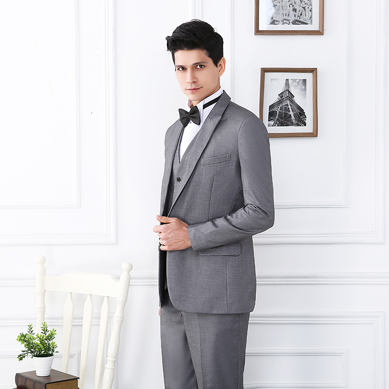 Peach blossom Garden suit suit men's business work clothes four-piece professional formal dress Slim best man groom wedding dress