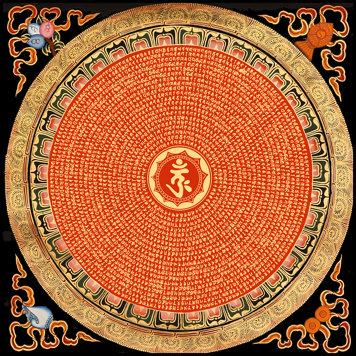 Shurangama mantra gold painting manuscript) Meditation decompression) Thangka coloring) DIY hand-painted coloring decorative painting