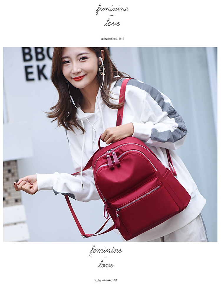 Ba lô nữ 2018 phiên bản mới của Hàn Quốc thời trang hoang dã không thấm nước túi nylon cổ điển vải Oxford ba lô nhỏ balo đi học nữ cấp 2