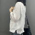 Mùa xuân và mùa hè áo khoác cardigan mỏng vải lanh cotton và vải lanh của phụ nữ thường rộng rãi áo ba phần tư tay ngắn với quần áo chống nắng bên ngoài - Áo khoác ngắn